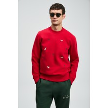 Lufian Noel Erkek Sweatshirt Kırmızı