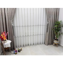 Nivemes Home Nivemeshome 2075 Melodi  V-Gri  1/3 Pileli  Bambu Tül Perde