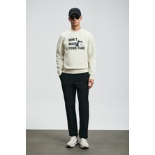 Lufian Henry Erkek Sweatshirt Kırık Beyaz