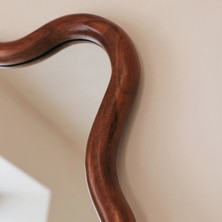 Felicity Design Koyu Ahşap Dalgalı Retro Duvar Aynası 100CM x 70CM