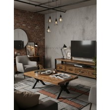 Raweyn Riga Doğal Ahşap Orta Sehpa 45X45