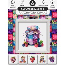 FabricsTown Patchwork ve Quilting İçin %100 Pamuk Desenli Kumaş Seti – 6 Kupon + Ek Panel