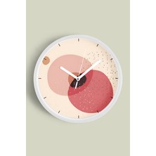 Soyut Tasarım Modern Duvar Saati - 30CM - Önü Camlı Beyaz Kasa - Sessiz Mekanizma