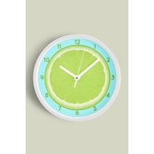 Lime Modern Tasarım Duvar Saati - 30CM - Önü Camlı Beyaz Kasa - Sessiz Mekanizma