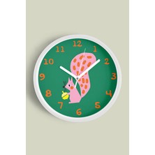 Sevimli Sincap Çocuk Odası Duvar Saati - 30CM - Önü Camlı Beyaz Kasa - Sessiz Mekanizma