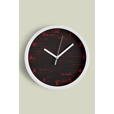 Modern Yazılı Tasarım - '' Merry Christmas '' Duvar Saati - 30CM - Önü Camlı Beyaz Kasa