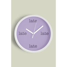 Late Duvar Saati Modern Duvar Saati - 30CM - Önü Camlı Beyaz Kasa - Sessiz Mekanizma