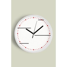 Modern Tasarım Duvar Saati - 30CM - Önü Camlı Beyaz Kasa - Sessiz Mekanizma