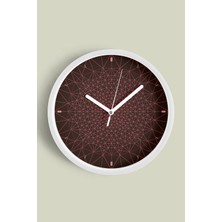 Optik Illüzyon Desenli Soyut Modern Duvar Saati - 30CM - Önü Camlı Beyaz Kasa - Sessiz Mekanizma