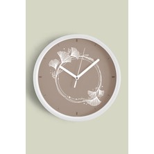 Minimal Çiçek Halkalı Modern Duvar Saati - 30CM - Önü Camlı Beyaz Kasa - Sessiz Mekanizma