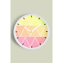 Soyut - Geometrik Temalı Modern Duvar Saati - 30CM - Önü Camlı Beyaz Kasa - Sessiz Mekanizma