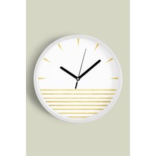 Modern Tasarım Duvar Saati - 30CM - Önü Camlı Beyaz Kasa - Sessiz Mekanizma