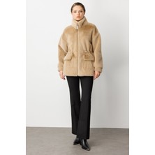 Ekol Dik Yaka Peluş Mont 6103-26K