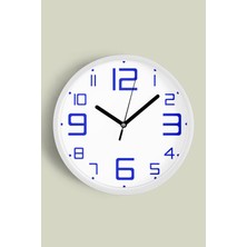 Modern Tasarım Duvar Saati - 30CM - Önü Camlı Beyaz Kasa - Sessiz Mekanizma