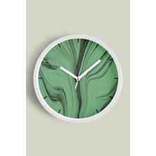 Modern Sanatsal Renk Dalgaları Duvar Saati - 30CM - Önü Camlı Beyaz Kasa - Sessiz Mekanizma