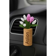 El Yapımı Mantar Sweet Line Araba Kokusu - Çiçekli Dekoratif Araç Içi Koku Doğal Tasarım Pembe