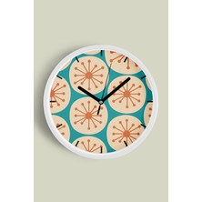 Soyut - Bohem - Geometrik Temalı Modern Duvar Saati - 30CM - Önü Camlı Beyaz Kasa - Sessiz Mekanizma