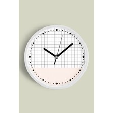Soyut - Bohem - Geometrik Temalı Modern Duvar Saati - 30CM - Önü Camlı Beyaz Kasa - Sessiz Mekanizma