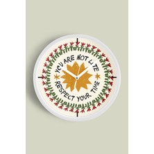 Modern Yazılı Tasarım - You Are Not Late Duvar Saati - 30CM - Önü Camlı Beyaz Kasa