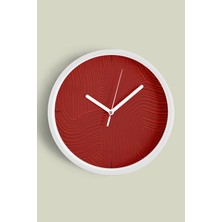 Soyut Alçı Görünümlü Modern Duvar Saati - 30CM - Önü Camlı Beyaz Kasa - Sessiz Mekanizma