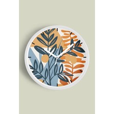 Soyut - Bohem - Geometrik Temalı Modern Duvar Saati - 30CM - Önü Camlı Beyaz Kasa - Sessiz Mekanizma