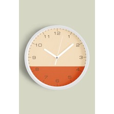 Modern Tasarım Duvar Saati - 30CM - Önü Camlı Beyaz Kasa - Sessiz Mekanizma