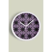 JHAAR Soyut - Geometrik Temalı Modern Duvar Saati - 30cm - Önü Camlı Beyaz Kasa