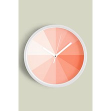 Soyut Geometrik Temalı Modern Duvar Saati - 30CM - Önü Camlı Beyaz Kasa - Sessiz Mekanizma