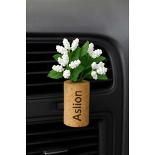 El Yapımı Mantar Japon Kirazı Araba Kokusu - Çiçekli Dekoratif Araç Içi Koku Doğal Tasarım Beyaz