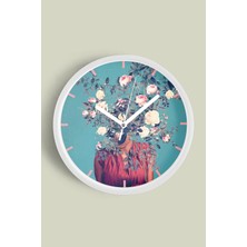 Modern Duvar Saati - 30CM - Önü Camlı Beyaz Kasa - Sessiz Mekanizma