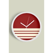 Modern Tasarım Duvar Saati - 30CM - Önü Camlı Beyaz Kasa - Sessiz Mekanizma