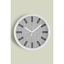 Optik Illüzyon Modern Tasarım Duvar Saati - 30CM - Önü Camlı Beyaz Kasa - Sessiz Mekanizma