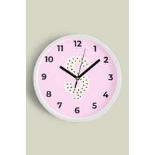 Ş Harfi Kız Odası Duvar Saati - 30CM - Önü Camlı Beyaz Kasa - Sessiz Mekanizma