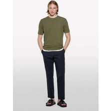 Sisley %100 Pamuk Bisiklet Yaka Regular Fit T-Shirt Erkek Yeşil T-Shirt - 325P3089S104J