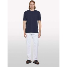 Sisley %100 Pamuk Bisiklet Yaka Regular Fit T-Shirt Erkek Lacivert T-Shirt - 325P3089S104J