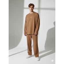 Ribana Classic Unisex Bisiklet Yaka Baskılı Cepli Uzun Kol 2'li Takım