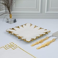 Roy King Royking Flora Gold Kare Sunum Tabak 20*20 cm Sln 004