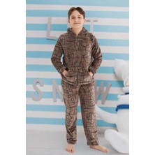 Aydoğan Erkek Çocuk Polar Pijama Takımı 240520 Kahverengi