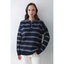 Laluvia Lacivert - Antrasit Polo Yaka Kazak - 241248