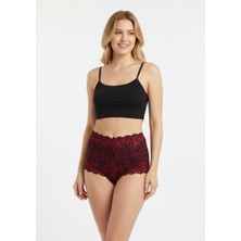 Bonbon Kadın Önü Saten Dantelli Yüksek Bel String Külot BB2064