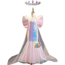 3b Kids Çocuk Abiye Prenses Mezuniyet Elbise+ Taç