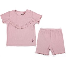 Kidaxi Tulip Fırfırlı Tişört Şort Takım