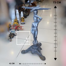 İki Yedi Konsept Rosselini Kadın Figürlü Italyan Tasarım Döküm Demir Ayak Metal Cafe Masa Ayağı Lüks Kaliteli Vıp