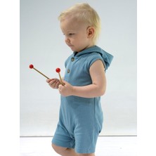 Kidaxi Harper Düğmeli Kapşonlu Kolsuz Barbatöz