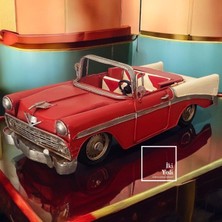 İki Yedi Konsept Chevy Classic 33 cm Chevrolet Metal Araba Maketi – Retro Vintage Dekoratif Obje, Ev Ofis Hediyesi