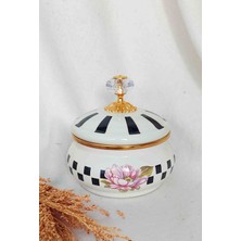 Dama Emaye Şekerlik 12 cm Çap Dekoratif Şekerlik