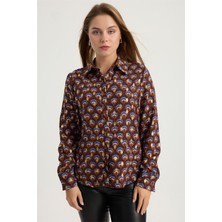 Home Store Yelpaze Çiçek Desenli Gömlek