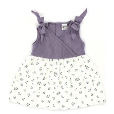 Kidaxi Müslin Çiçek Desenli Kruvaze Elbise