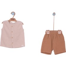 Kidaxi Müslin Kolsuz Gömlek Şort Takım