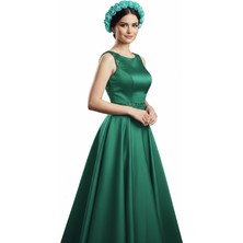 Bodrum Asel Yeşil Gül, Çiçekli Taç, Gelin, Nişan, Saç Aksesuarı.